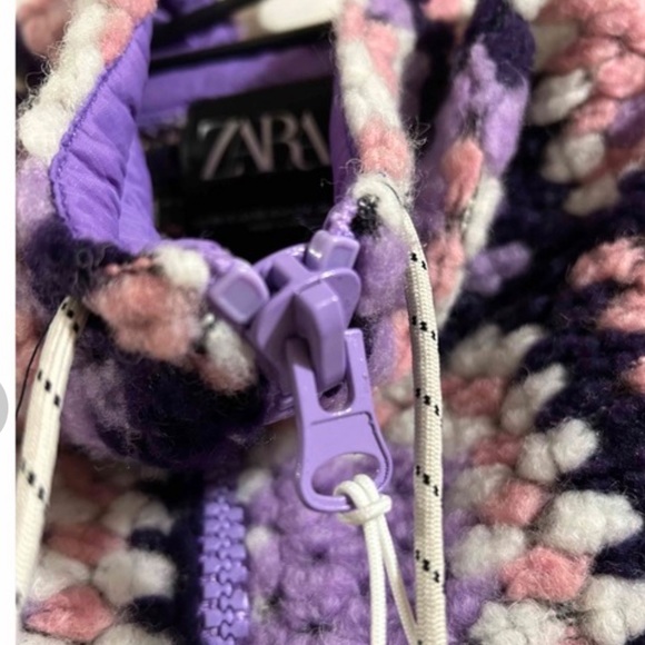 Size XS-S | Zara | NWT Oversized Crochet Effect Wool Sweater - Picture 8 of 11